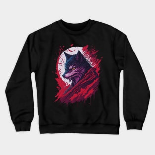 Ninja Wolf Blood Art Crewneck Sweatshirt